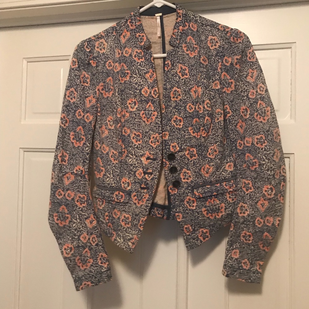 Free People Floral Blazer